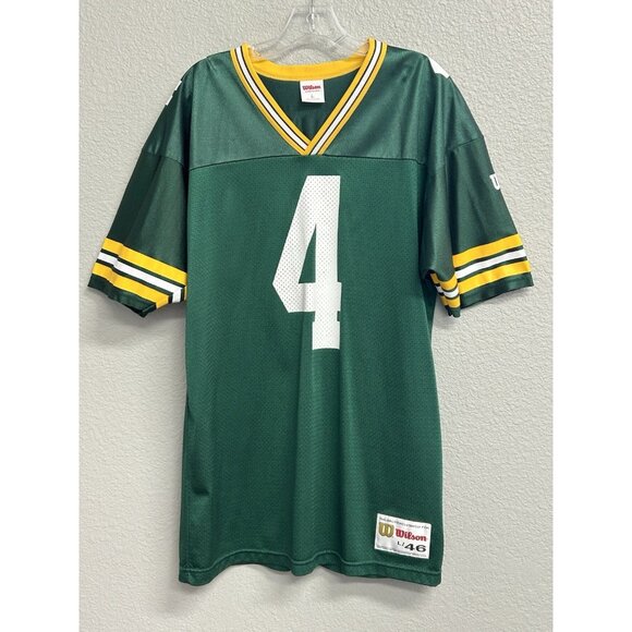 Vintage Green Bay Packers Brett Favre Jersey Mens Large Wilson Tag Made In USA - Picture 1 of 8